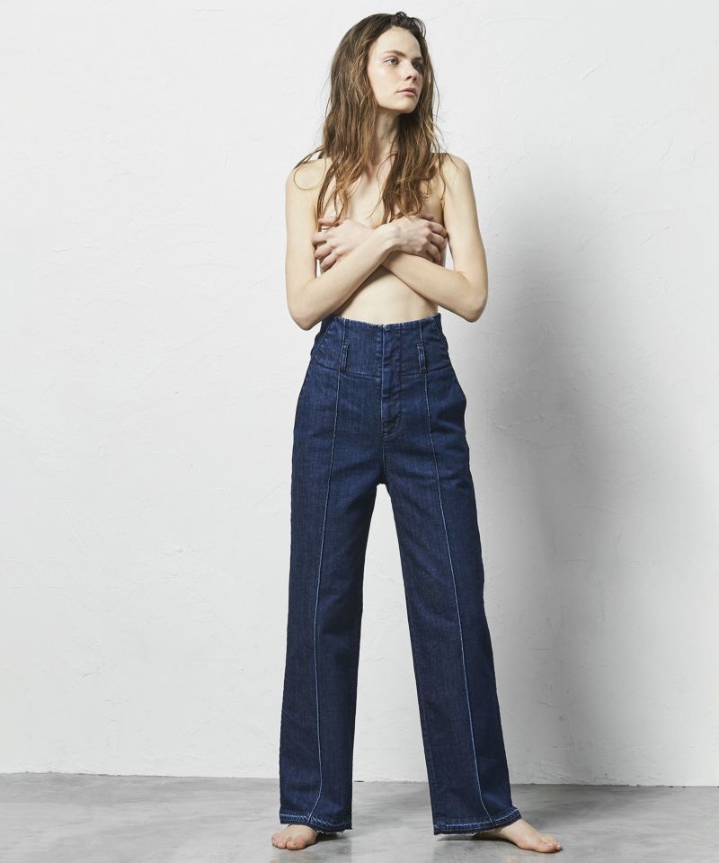 PIN TUCK WIDE STRAIGHT PANTS | JAPAN DENIM