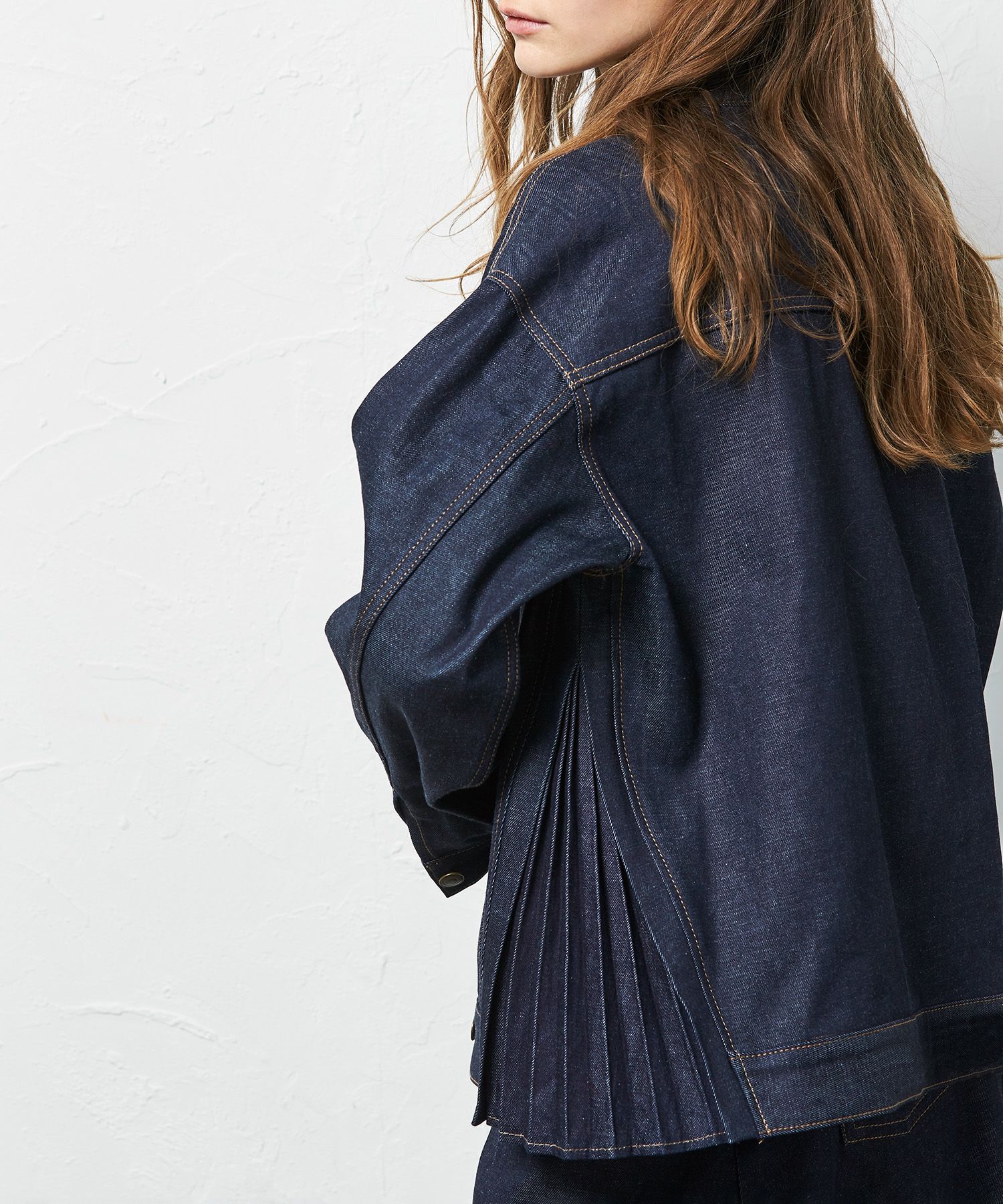 WRAP PLEATS JACKET | JAPAN DENIM