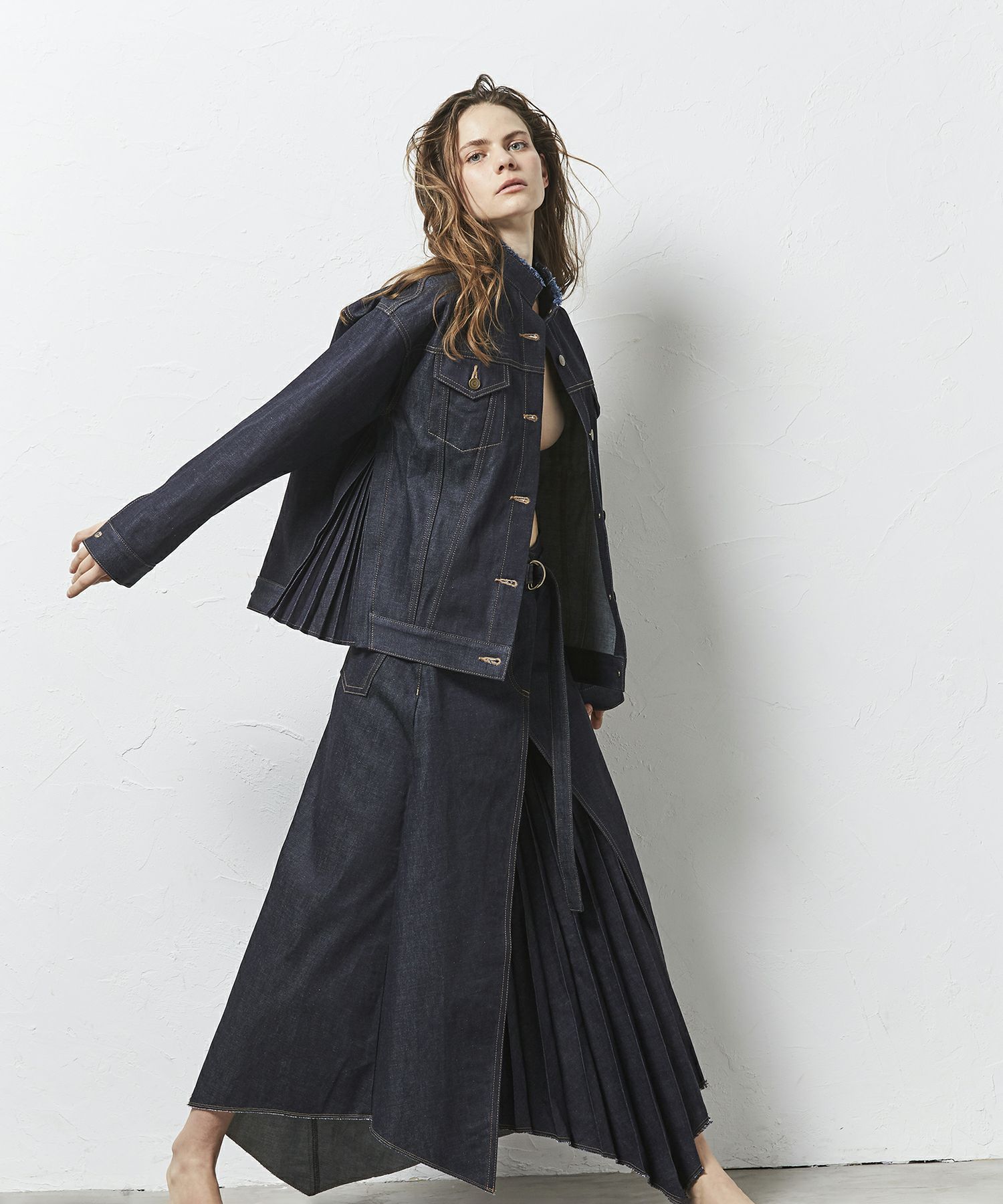 WRAP PLEATS JACKET | JAPAN DENIM