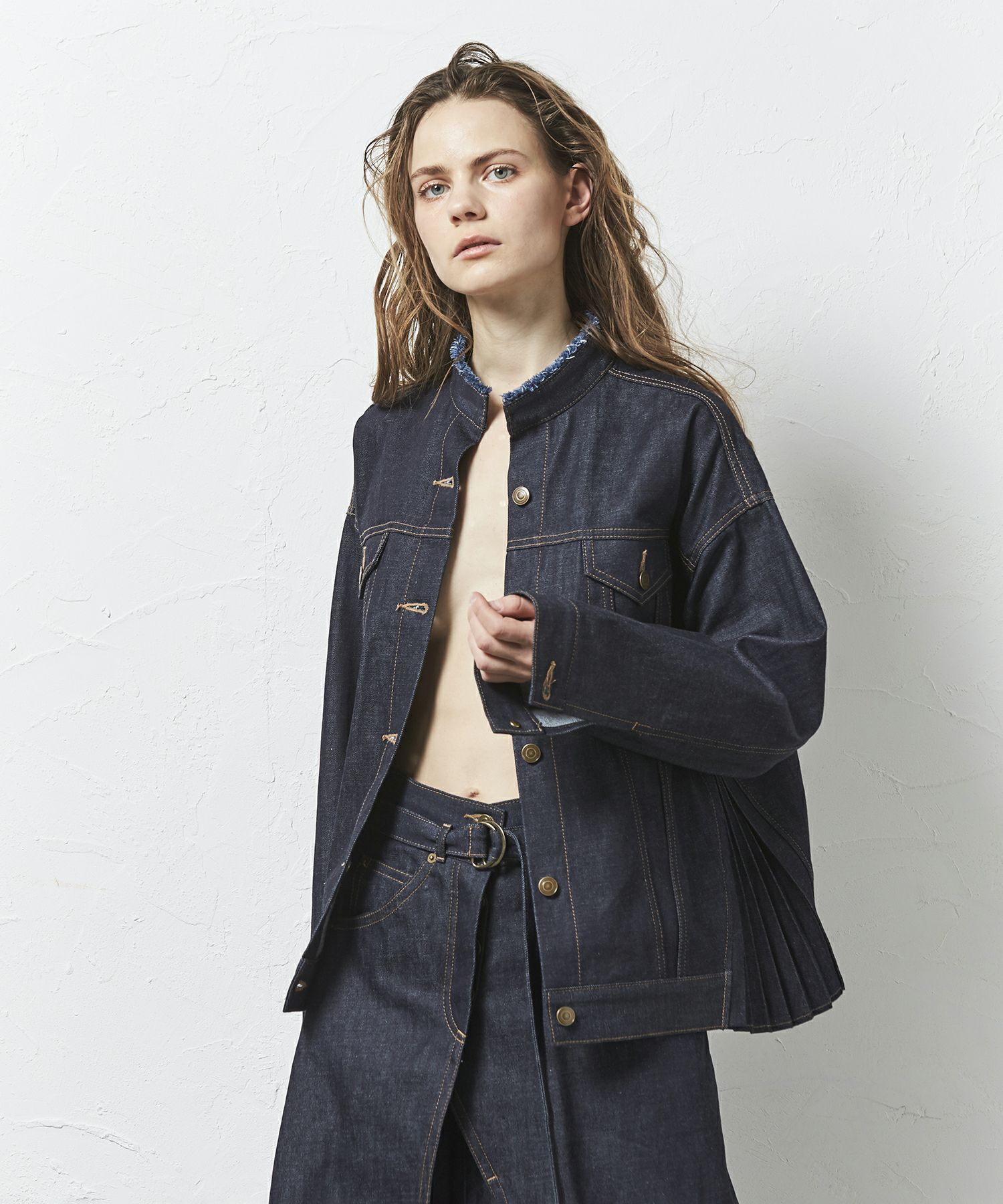 WRAP PLEATS JACKET | JAPAN DENIM