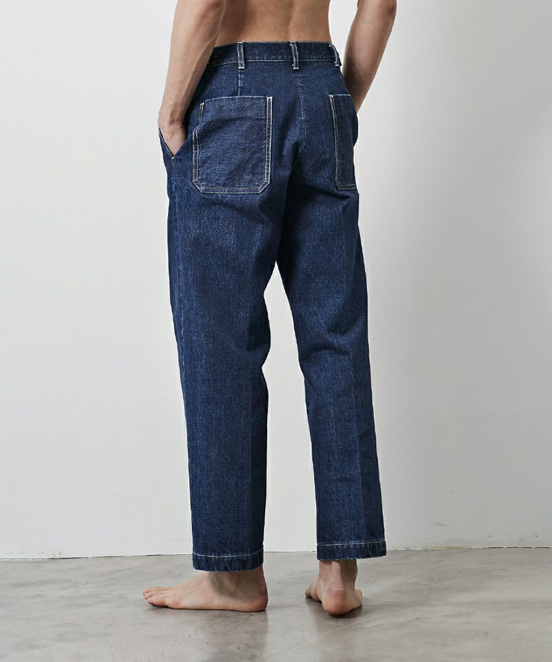 DENIM FLAT FRONT TROUSERS | JAPAN DENIM