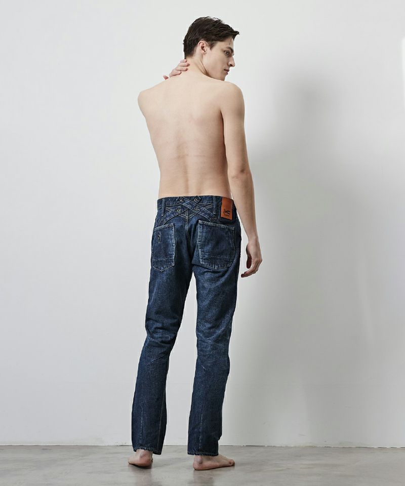 CROSS BACK TAPERED PANTS | JAPAN DENIM