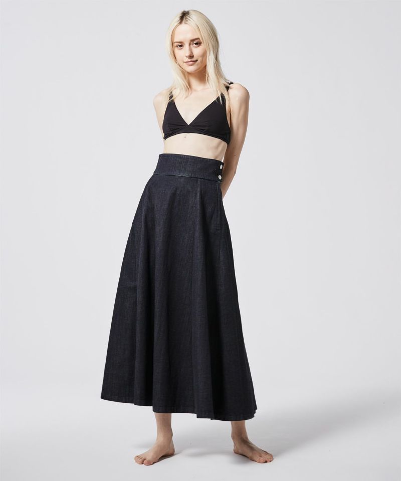 PIPING FLARE SKIRT | JAPAN DENIM