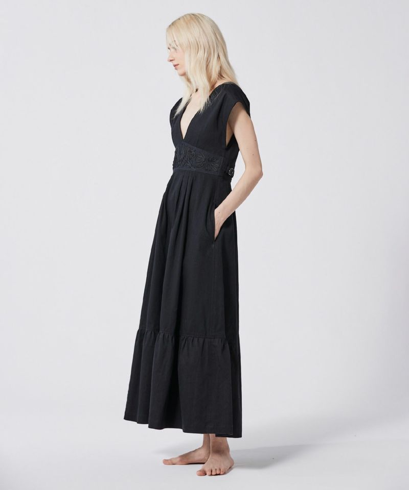 LOKITHO CORD EMBROIDRED DRESS 2WAY | malagic.com