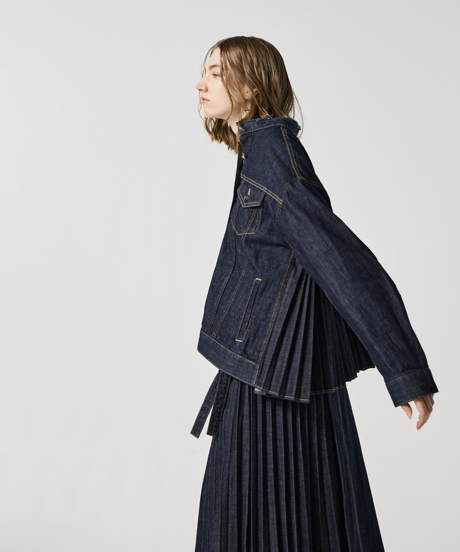 BACK PLEATS DENIM JACKET | JAPAN DENIM