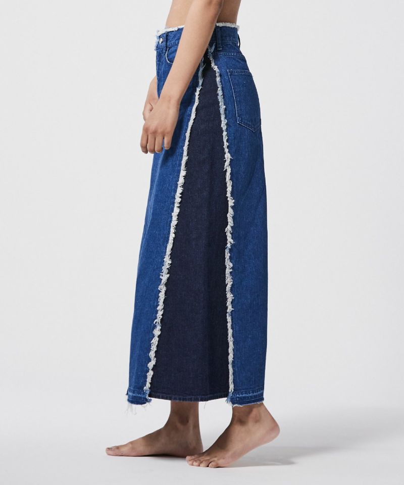 ディズニープリンセスのベビーグッズも大集合 DENIM STRIPE SIDE SKIRT DENIM JAPAN | スカート