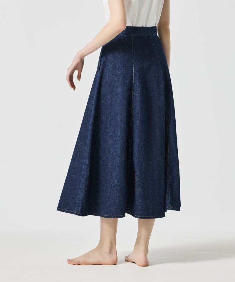 スカート AMERI JAPAN DENIM TWIN FLARE SKIRT Ameri（アメリ）の「AMERI JAPAN DENIM TWIN FLARE SKIRT